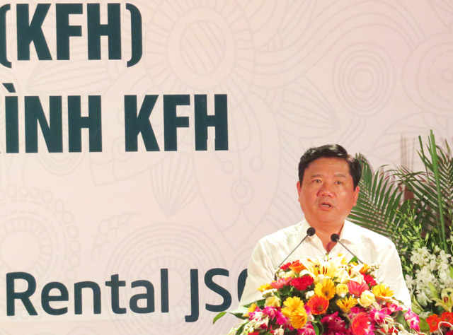 Bộ trưởng Bộ GTVT Đinh La Thăng với tư cách Chủ tịch hội Hữu nghị Việt - Nhật đánh giá cao sự hợp tác giữa các doanh nghiệp Việt - Nhật để thành lập lên KFH.