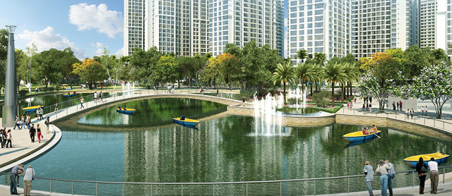 Cầu cảnh quan nối liền khu The Park với công viên ven sông lớn nhất thành phố Hồ Chí Minh