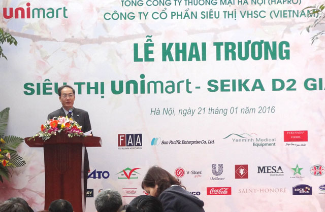 Ông Vũ Thanh Sơn, Tổng Giám đốc Hapro phát biểu tại buổi Lễ