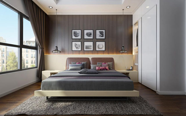 Phòng ngủ lớn với thiết kế đơn giản nhưng tinh tế, tận dụng được nguồn ánh sáng tự nhiên từ bên ngoài
