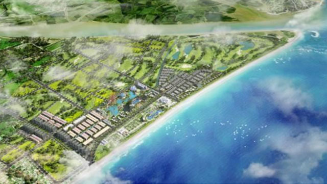 Phối cảnh tổng thể của FLC Samson Beach & Golf Resort và FLC Lux City 