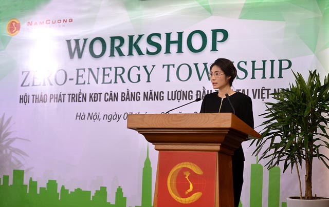      Phó Chủ tịch Tập đoàn Nam Cường - Bà Trần Thị Quỳnh Ngọc phát biểu tại Hội thảo