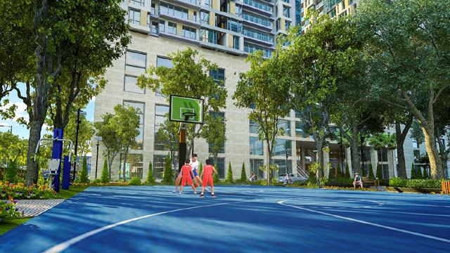 Phối cảnh khu sân chơi thể thao tại Dự án GoldSeason (47 Nguyễn Tuân, Q.Thanh Xuân, Hà Nội)