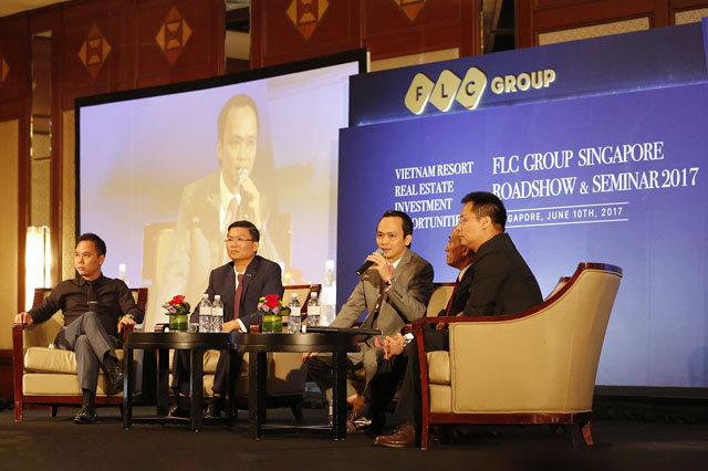 Ông Trịnh Văn Quyết, Chủ tịch Tập đoàn FLC giải đáp các câu hỏi đến từ nhà đầu tư tại Singapore