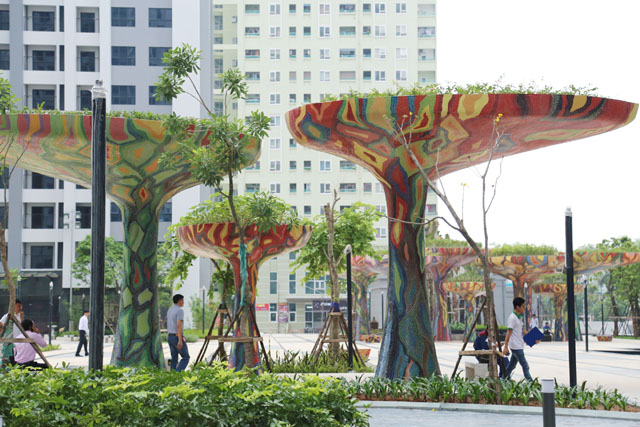Khuôn viên trong lành, thoáng đãng và tràn ngập màu xanh của Dự án Goldmark City