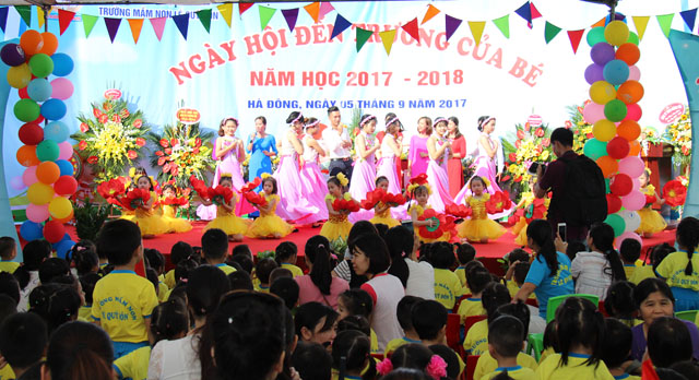 Trường Mầm non Lê Quý Đôn tọa lạc trong Khu đô thị Dương Nội tưng bừng đón chào năm học mới
