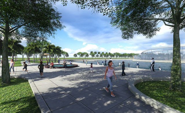 Với cảnh quan công viên hồ xanh mát, cư dân có thể đi dạo, tập thể dục trong môi trường sinh thái, khỏe mạnh