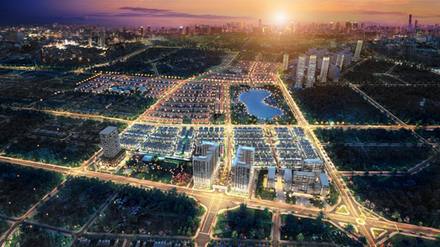 An Phú Shop-villa nằm trong Khu đô thị Dương Nội, chỉ cách trung tâm thương mại AEON Mall khoảng 200 m