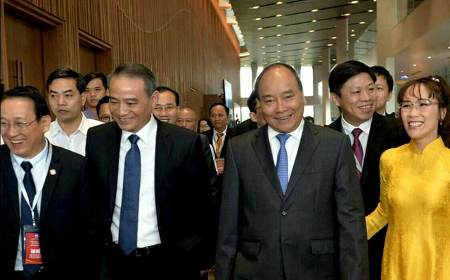Thủ Tướng Nguyễn Xuân Phúc cùng lãnh đạo tập đoàn Sovico Holdings tại buổi Khánh thành