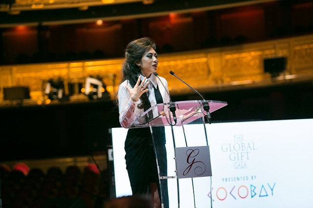 Bà bà Coco Trần - Chủ tịch sáng lập quỹ Coco Heart, Phó Chủ tịch Tập đoàn Empire, phát biểu tại sự kiện The Global Gift Gala lần thứ 25