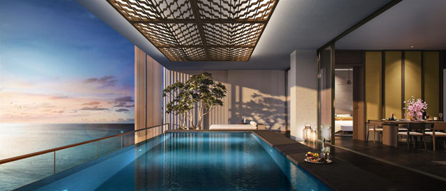 Mỗi căn Sky Villas Regent Residences Phu Quoc đều sở hữu tầm nhìn rộng mở với bể bơi vô cực riêng