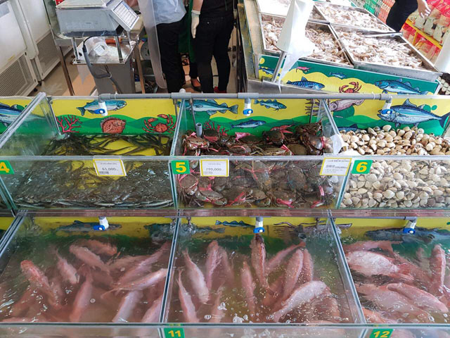 Các loại thịt cá và hải sản tại Bách hóa Xanh lúc nào cũng được giữ tươi sống như khi mới đánh bắt