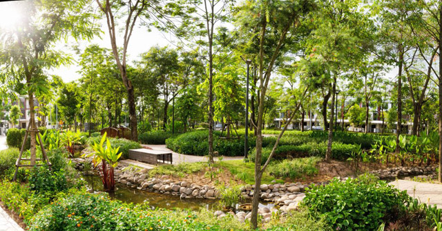Khuôn viên xanh mát tuyệt đẹp tại Gamuda Gardens
