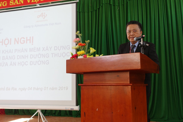 Ông Võ Duy Phong - Trưởng chi nhánh kinh doanh khu vực miền Nam, công ty Ajinomoto Việt Nam phát biểu tại Hội nghị