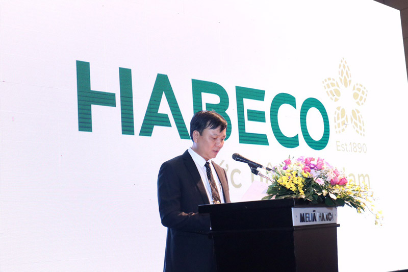 Ông Trần Đình Thanh, Chủ tịch Hội đồng thành viên Habeco phát biểu tại lễ công bố nhận diện mới cho thương hiệu Habeco