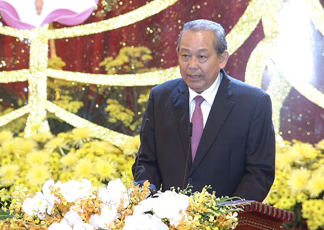 Phó Thủ tướng Thường trực Chính phủ Trương Hòa Bình đến dự và phát biểu tại lễ bế mạc Vesak 2019