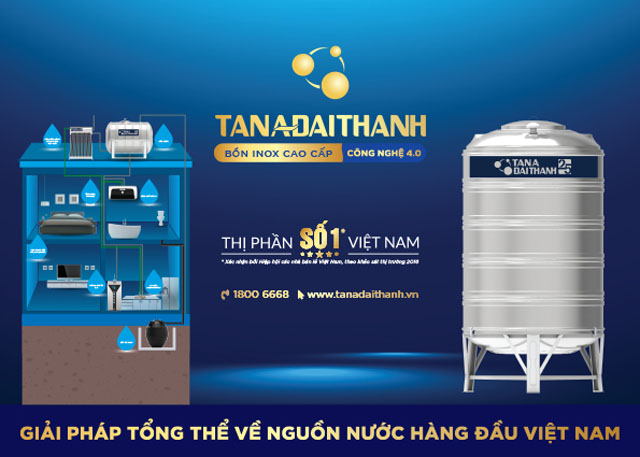 Bồn nước inox của Tân Á Đại Thành là 1 trong 3 sản phẩm xác lập kỷ lục số lượng tiêu thụ nhiều nhất Việt Nam