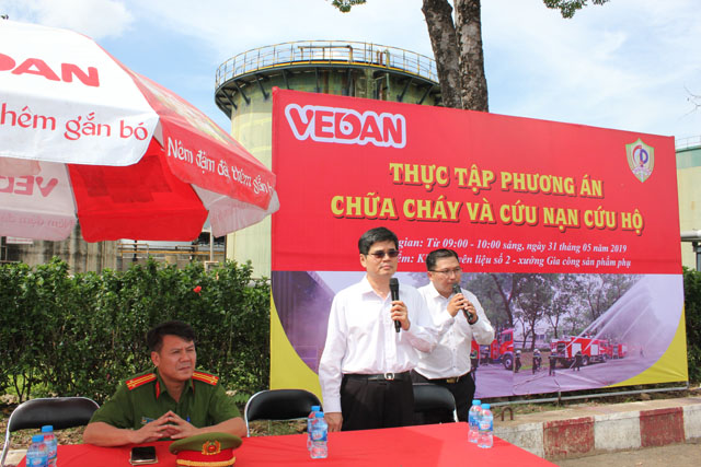 Ông Ko Chung Chih, Phó tổng Giám đốc Vedan Việt Nam phát biểu tại buổi thực tập