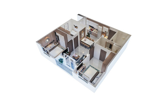Nội thất bên trong căn hộ EcoHome 3 được thiết kế hiện đại, tối ưu công năng sử dụng