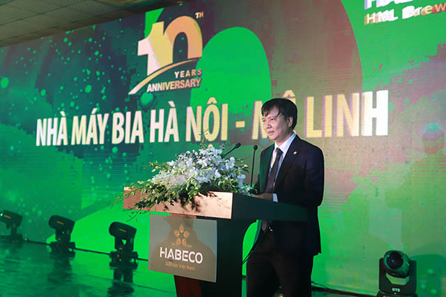 Ông Trần Đình Thanh, Chủ tịch HĐQT HABECO phát biểu tại buổi lễ