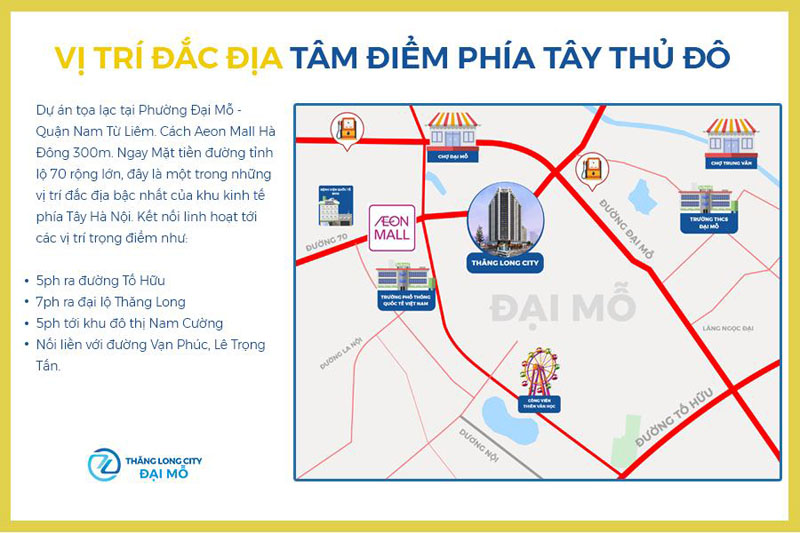 Thăng Long City sở hữu vị trí đắc địa tại trung tâm phía Tây Hà Nội