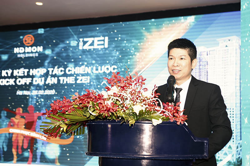Ông Nguyễn Việt Duy, Trưởng ban kinh doanh HDMon Holdings phát biểu tại Lễ ký kết