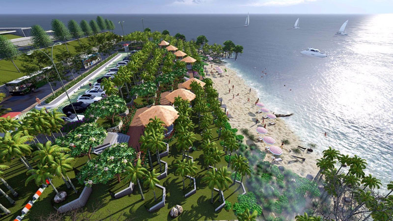 Dự kiến trong tháng 5/2020 chủ đầu tư sẽ khởi công đầu tư công viên biển phía trước của Dự án
