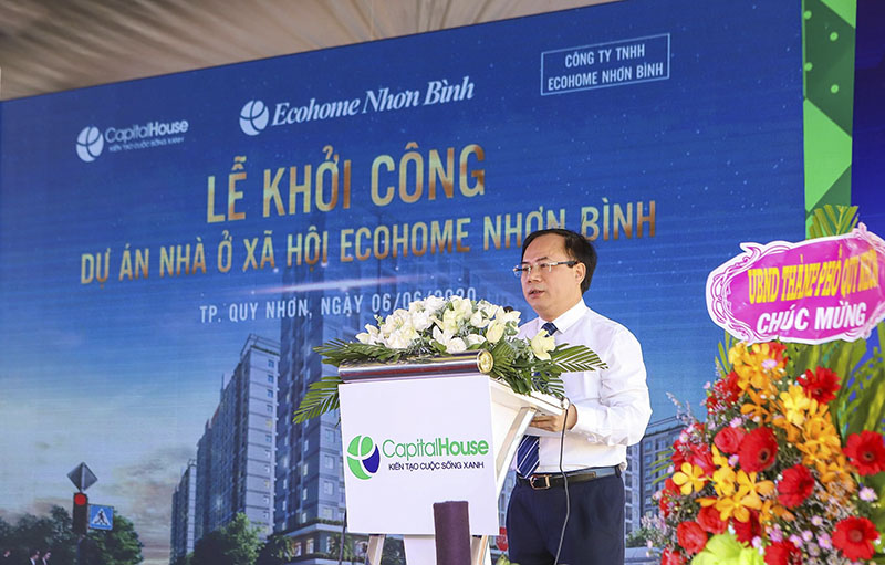 Ông Nguyễn Văn Sinh, Thứ trưởng Bộ Xây dựng phát biểu tại Lễ khởi công