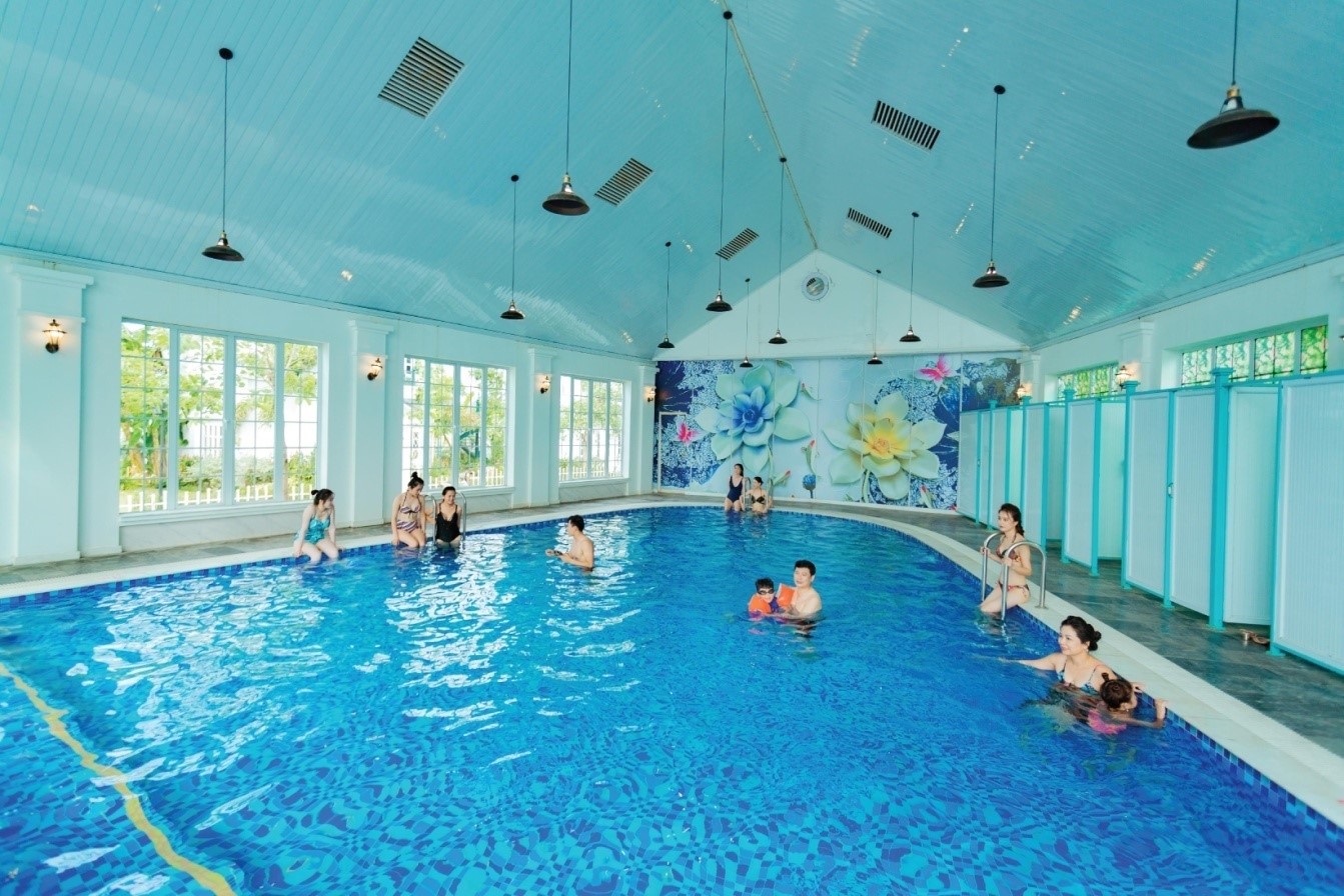 Khu vực tắm khoáng nóng tại Vườn Vua Resort & Villas