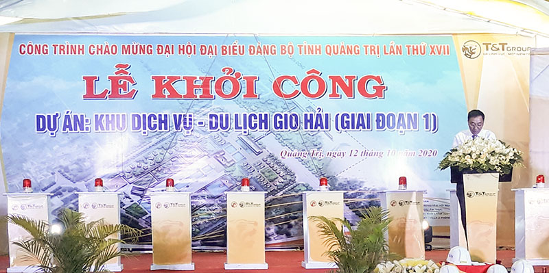 Ông Nguyễn Anh Tuấn, Phó tổng giám đốc T&T Group phát biểu tại Lễ khởi công