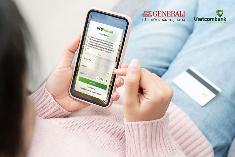 Chỉ cần truy cập vào ngân hàng số VCB Digibank và thực hiện vài thao tác là khách hàng của Generali có thể thanh toán phí bảo hiểm trực tuyến nhanh chóng