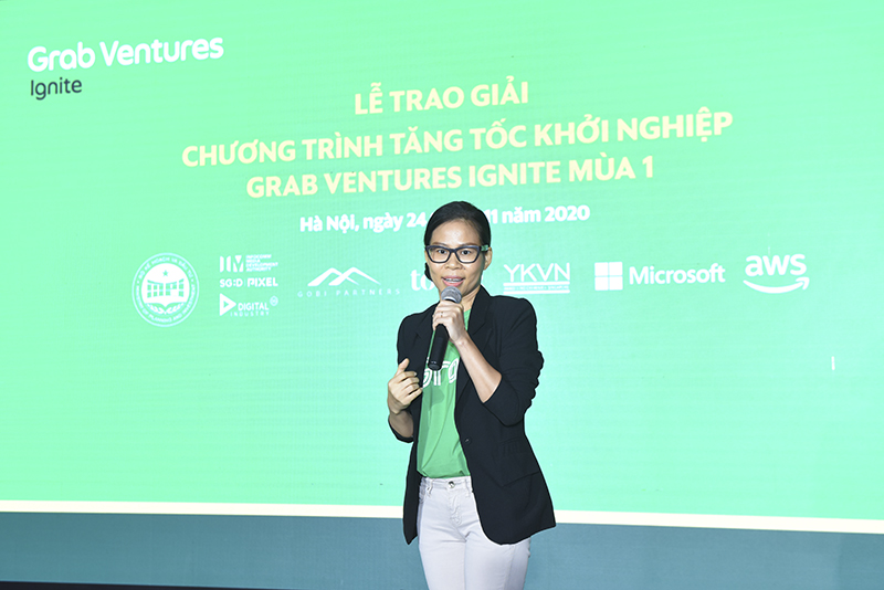 Bà Nguyễn Thái Hải Vân chia sẻ tại Lễ trao giải chương trình Grab Ventures Vietnam mùa 1 