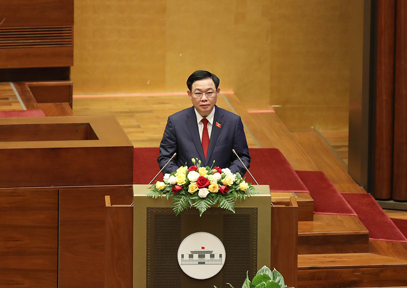 Tân Chủ tịch Quốc hội Vương Đình Huệ phát biểu nhậm chức