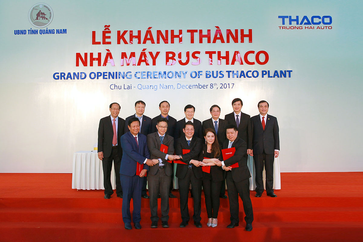 Tại lễ khánh thành Nhà máy Bus Thaco 7.000 tỷ đồng, Công ty Ô tô Trường Hải đã ký hợp đồng xuất khẩu 1.150 ô tô sang các thị trường Thái Lan, Philippines, Campuchia, Đài Loan.