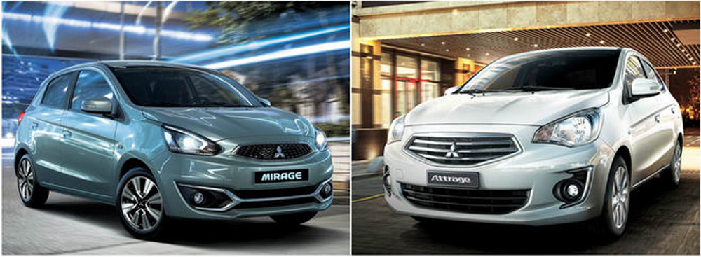 Hai phiên bản mới cho các mẫu xe nhỏ Mirage và Attrage với mức giá từ 370 triệu đồng.