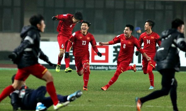 U23 Việt Nam vượt qua U23 Iraq sau trận cầu siêu kịch tính. Ảnh: Vietnamnet