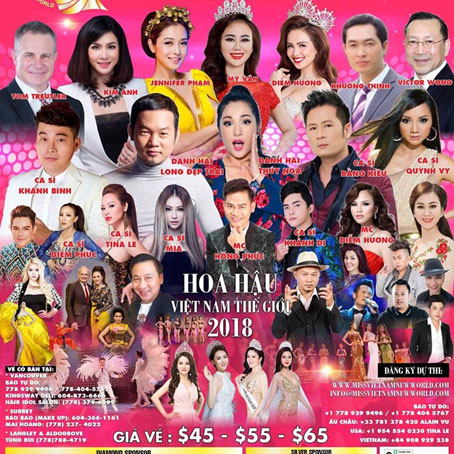 Ms Vietnam New World 2018 sẽ diễn ra vào ngày 1/9/2018 tại Vancouver, Canada.