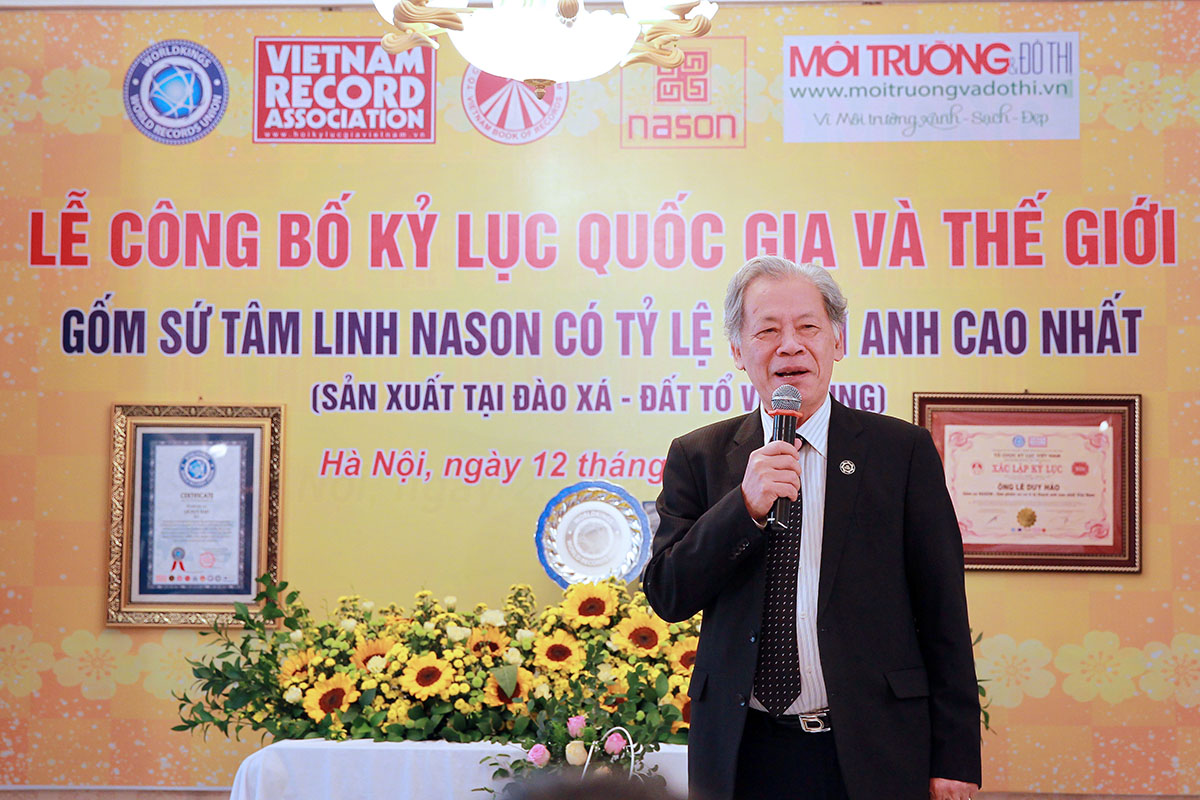Ông Thang Văn Phúc - Chủ tịch TW Hội Kỷ lục gia Việt Nam phát biểu.