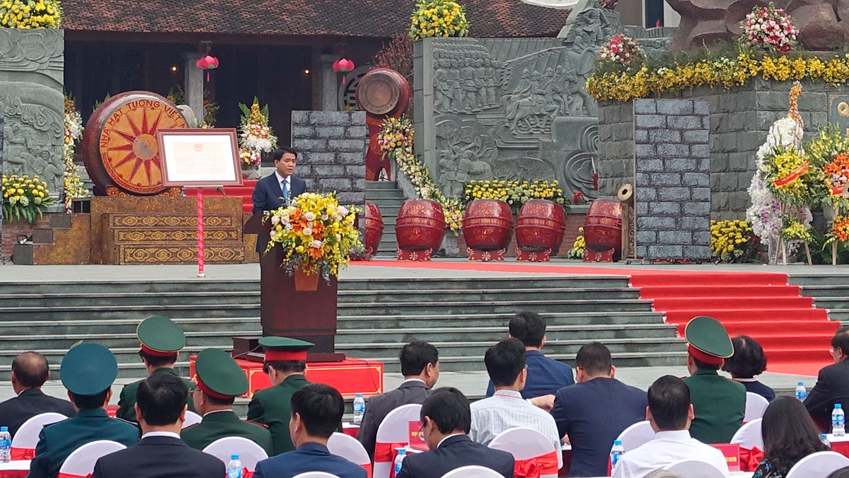 Ủy viên T.Ư Đảng, Chủ tịch UBND TP Nguyễn Đức Chung phát biểu tại Lễ kỷ niệm