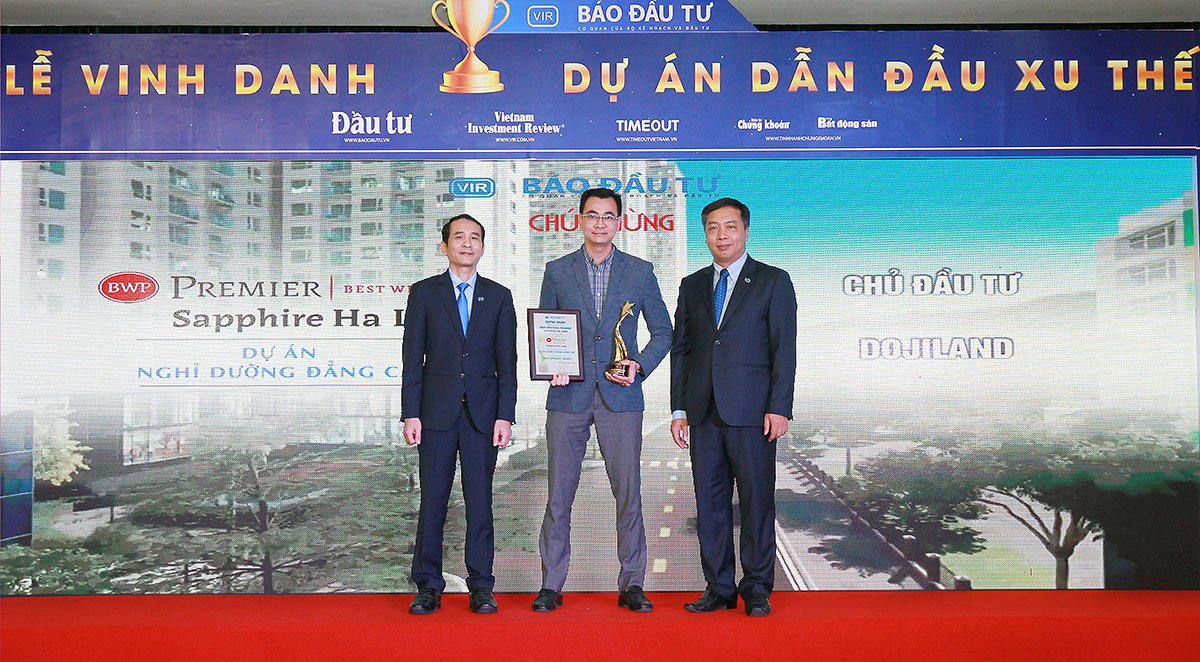 Ông Lưu Thái Đông, Phó tổng giám đốc Dojiland nhận giải cho Dự án Best Western Premier Saphire Ha Long. 