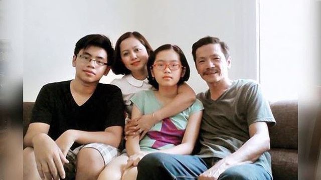 Gia đình hạnh phúc của diễn viên Trung Anh.