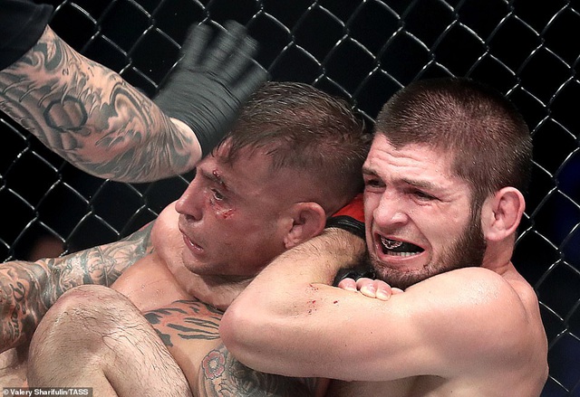 Khabib chiến thắng với đòn siết cổ quen thuộc