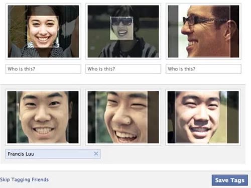 Tính năng gợi ý tag bạn bè thông qua nhận diện khuôn mặt trên Facebook. Ảnh: ZDNet.