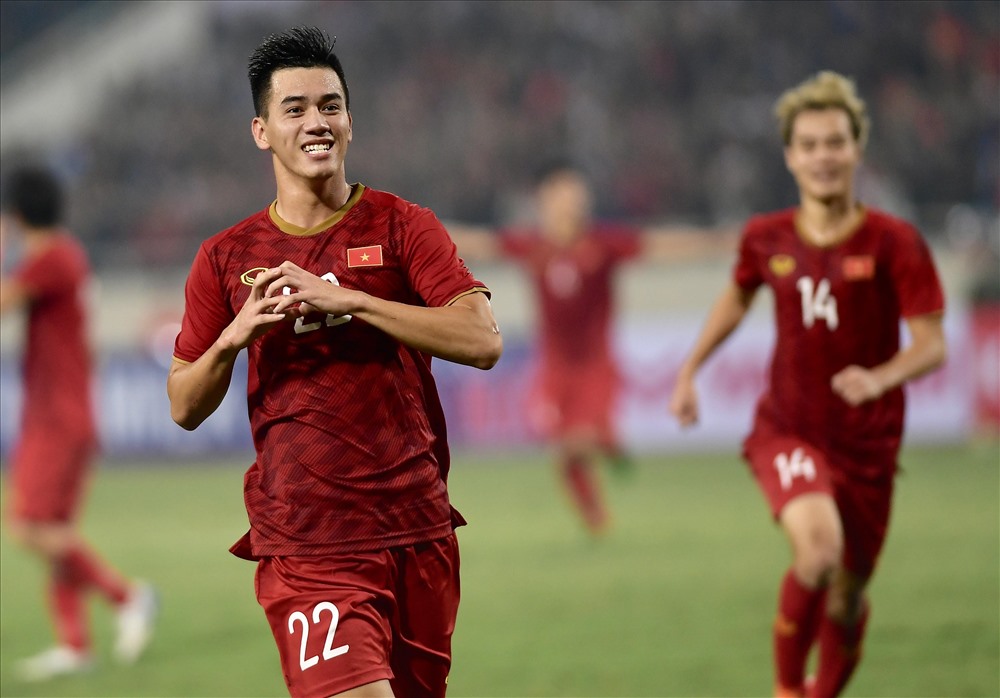 Bàn thắng của Tiến Linh mang về 3 điểm cho tuyển Việt Nam. Ảnh Sơn Tùng