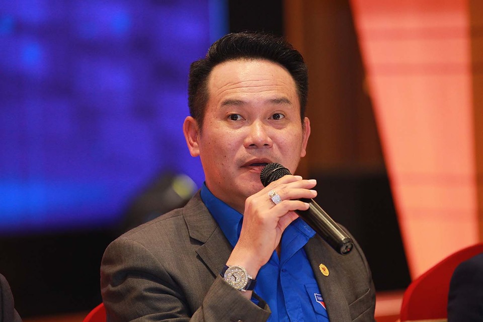 Phó chủ tịch TTC Đặng Hồng Anh - Chủ tịch Hội doanh nhân trẻ Việt Nam phát biểu