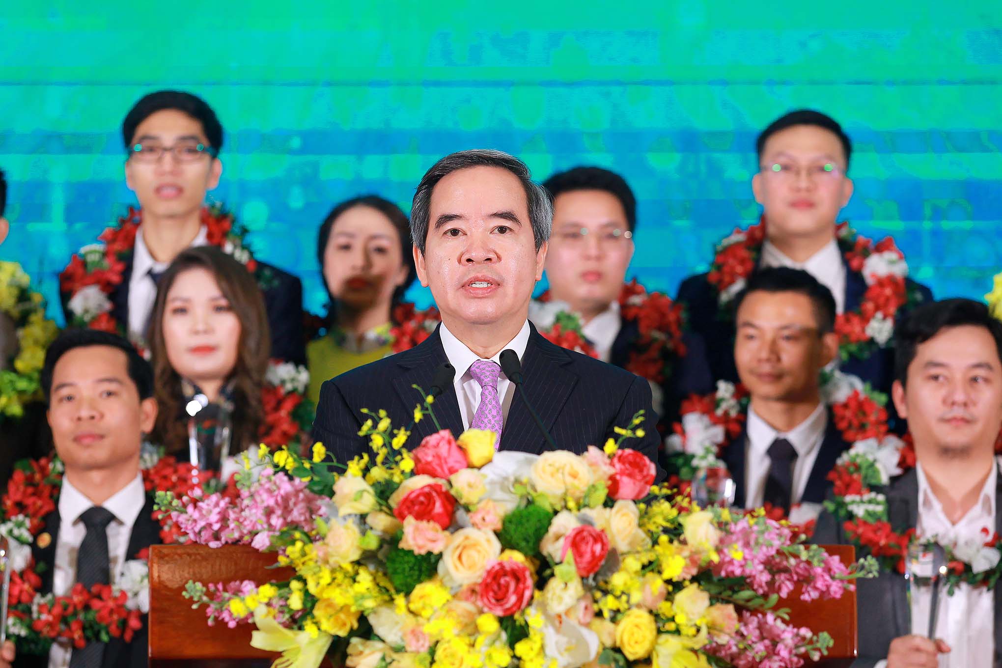 Ông Nguyễn Văn Bình, Uỷ viên Bộ Chính trị, trưởng Ban Kinh tế trung ương phát biểu tại buổi lễ. Ảnh: Chí Cường.