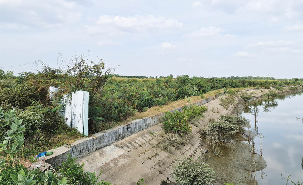 Bên trong Dự án Nam Khang Riverside chỉ là bãi đất trống 	Ảnh: Thiện Minh