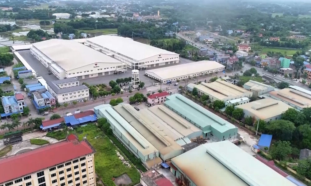 Cụm công nghiệp Nguyên Gon ở phường Cải Đan (T.P Sông Công) đang được đầu tư mở rộng với tổng kinh phí gần 100 tỷ đồng. Ảnh: T.L