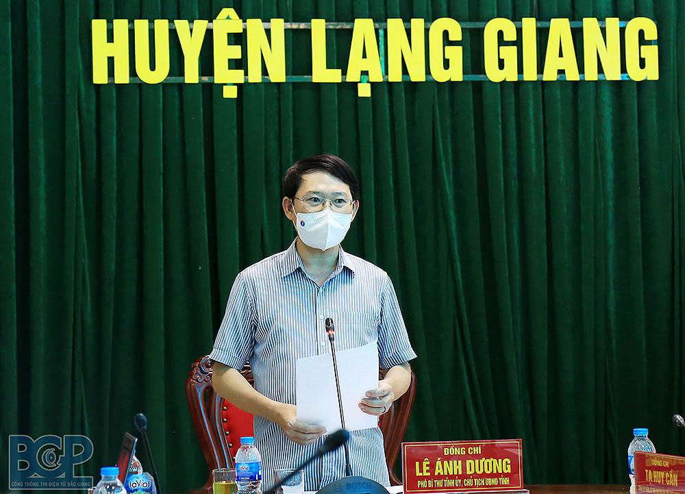 Chủ tịch UBND tỉnh Lê Ánh Dương phát biểu kết luận buổi kiểm tra. Ảnh: BGP/Dương Thủy.