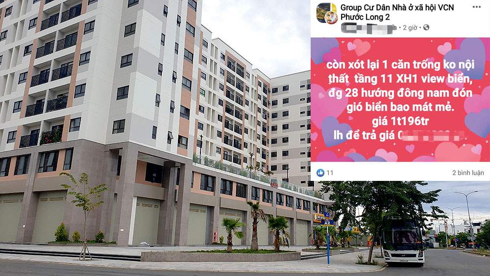 Khu Nhà ở xã hội VCN Phước Long II (TP. Nha Trang) mới bàn giao cho người mua vào năm 2020, nhưng thông tin rao bán đã tràn lan trên mạng xã hội